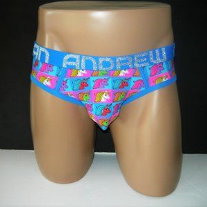 New Andrew Christian Sparkling Unicorn Brief, Large 33"-35"